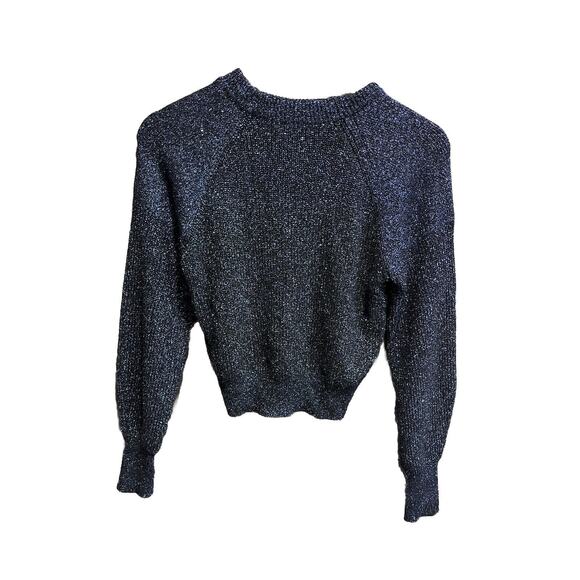 Joie Blue Sparkly Long Sleeve Italian Yarn Women's Sweater Size XXS - Picture 2 of 5